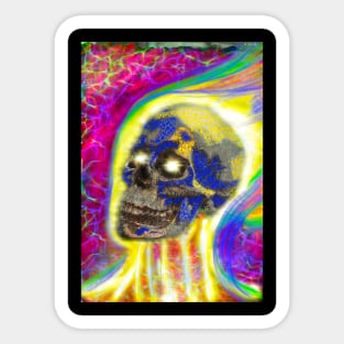 Skull on Fire Sticker